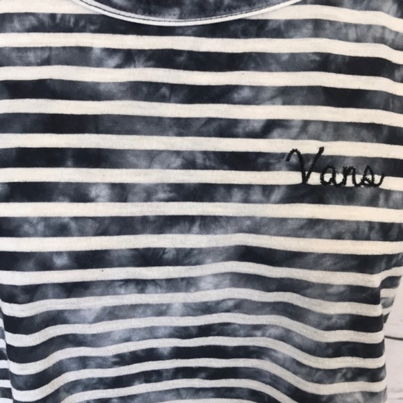 VANS Logo Striped Tie Dye Crop Cutout Tank Size Small - Picture 8 of 9